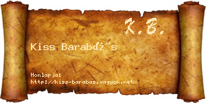 Kiss Barabás névjegykártya