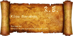 Kiss Barabás névjegykártya